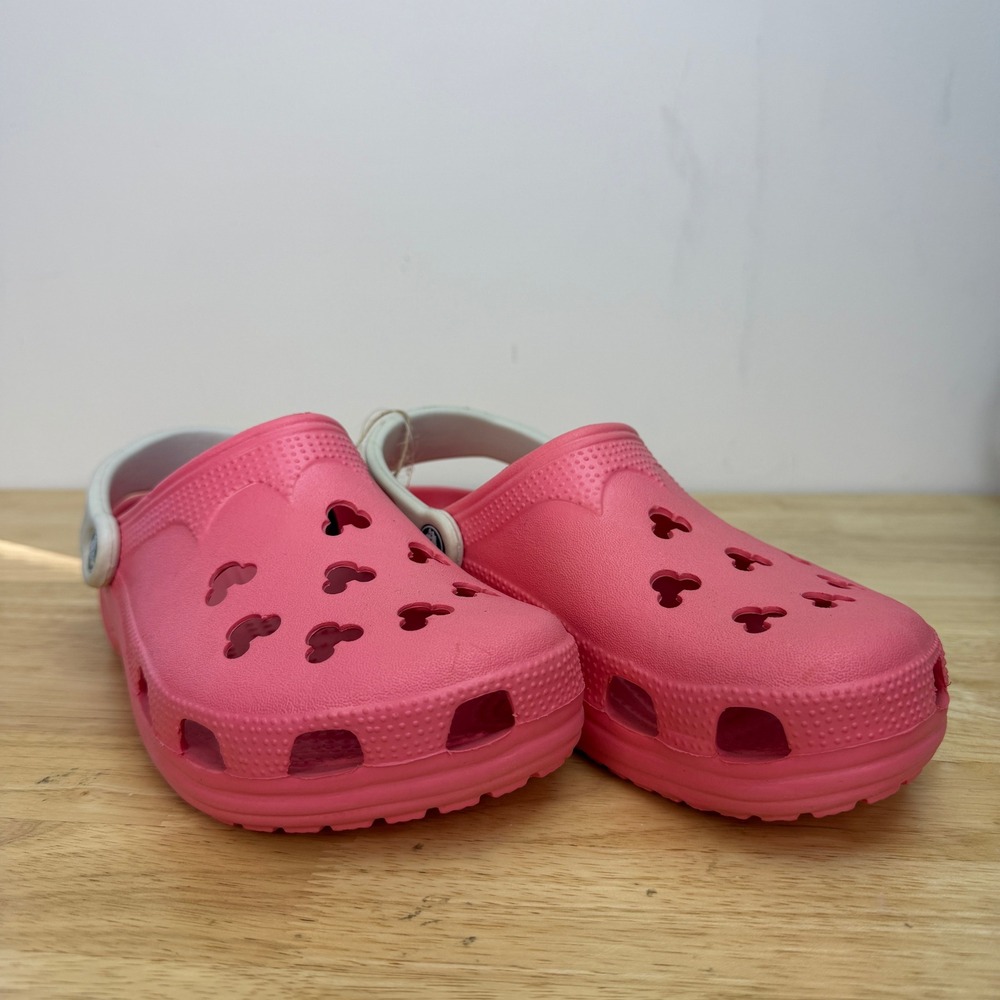 NEW Crocs Disney Mickey Mouse Clogs Women Size 8-9 Pink Pearl Slip On Shoes - Picture 5 of 10